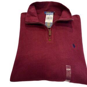 Ralph Lauren Men’s 1/2 Zip Pullover Sweater Cranberry Sz L. NWT